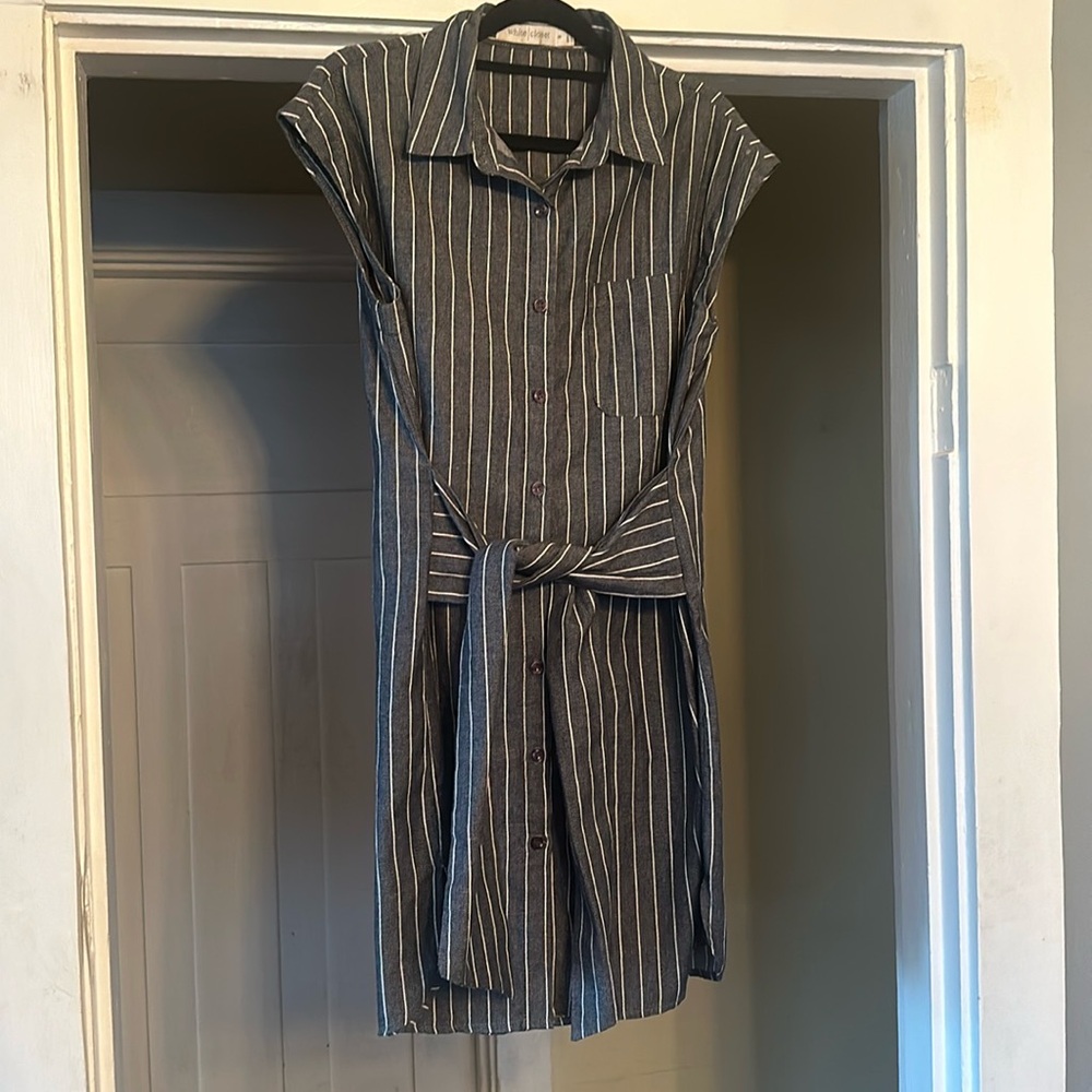 Button up dress with built in sash